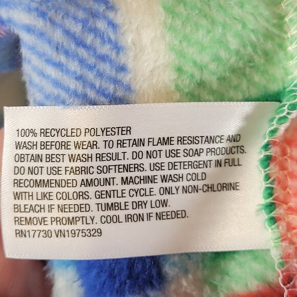 Cat & Jack Kids Multicolor Plaid Bath Robe w/ Hood, Red/Blue, Size M (8), NWT - Picture 5 of 6